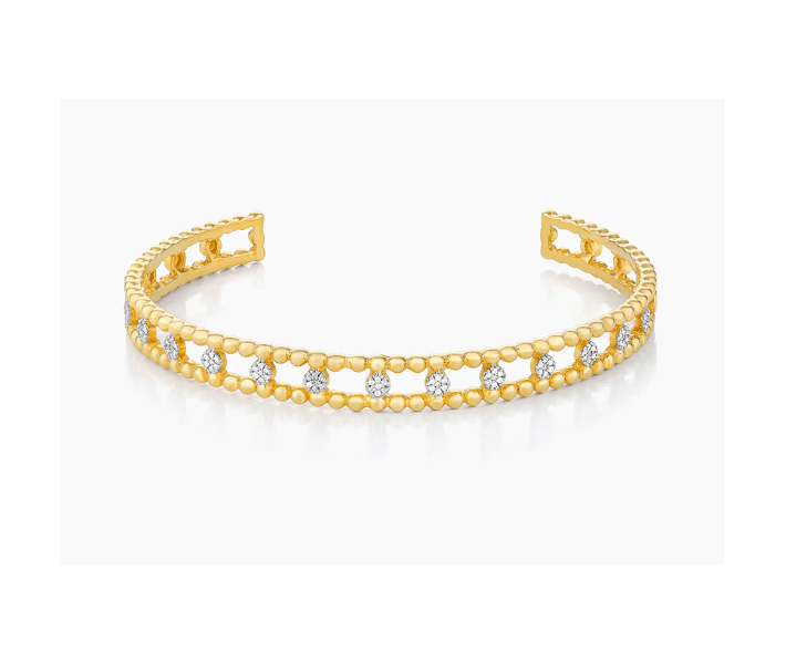 Ella Stein Gold Diamond Dot Flex Cuff Bracelet (SI3485)