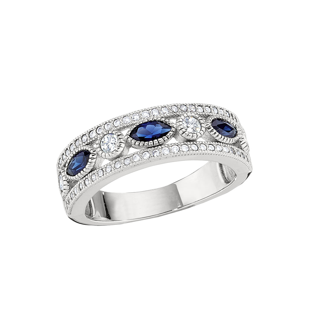 Kelly Waters Silver Sapphire & CZ Band (SI2153)
