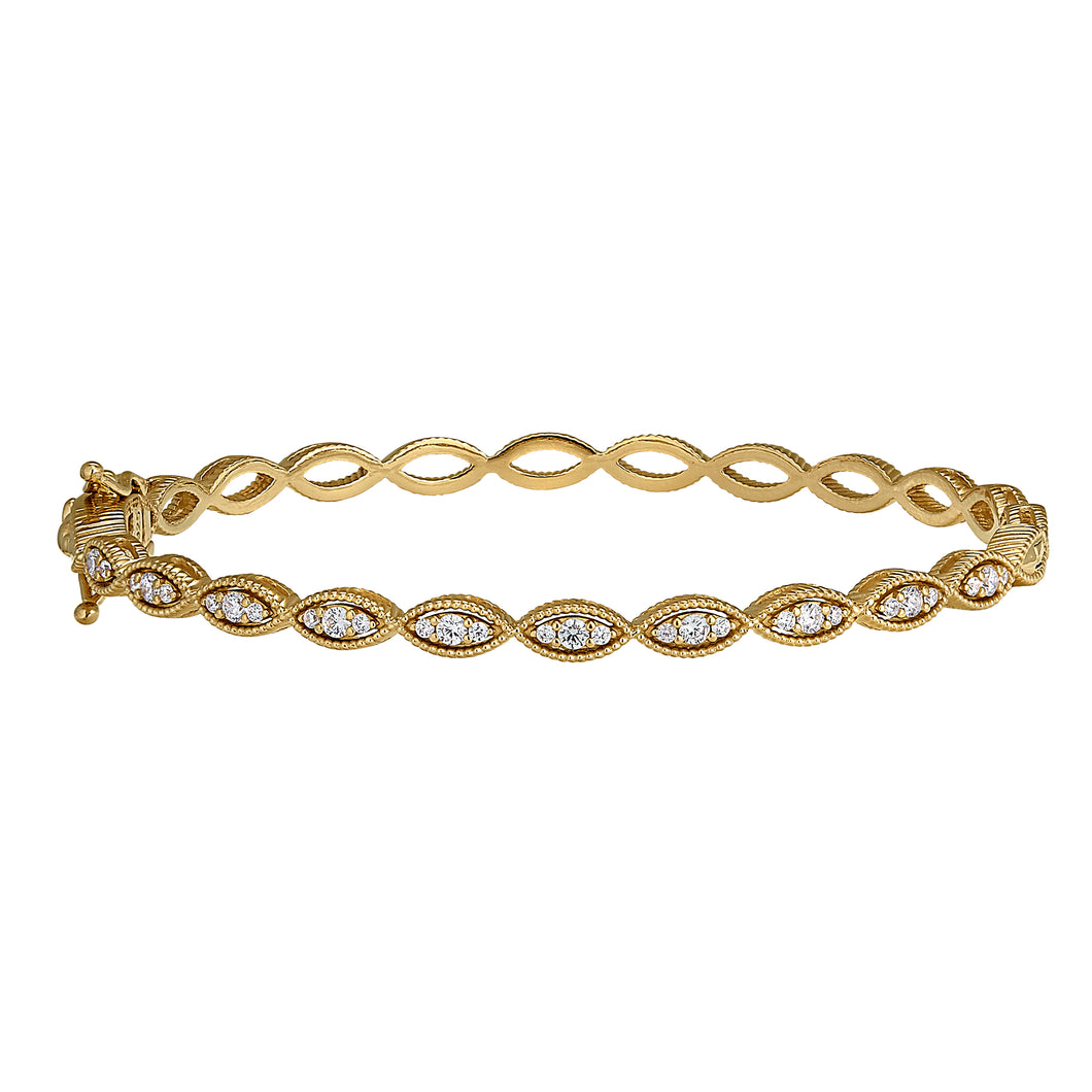Kelly Waters Gold Marquise CZ Pod Bangle Bracelet (SI3413)
