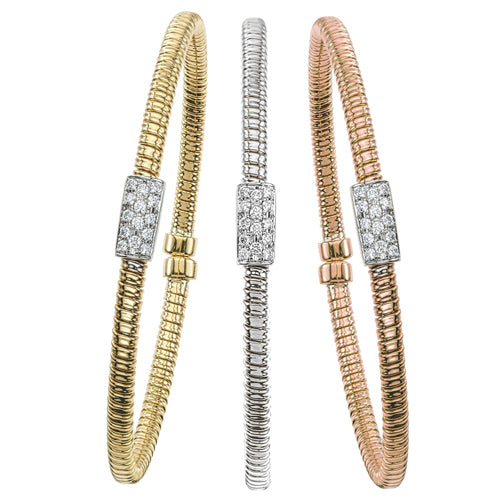 18k White Gold Diamond Flex Cuff Bracelet (I5898)
