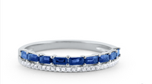 Load image into Gallery viewer, 14k White Gold Sapphire &amp; Diamond Stacker Band (I7967)
