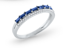 Load image into Gallery viewer, 14k White Gold Sapphire &amp; Diamond Stacker Band (I7967)

