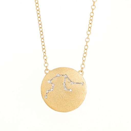 Ella Stein Matte Gold Diamond Aquarius Constellation Necklace (SI3246)