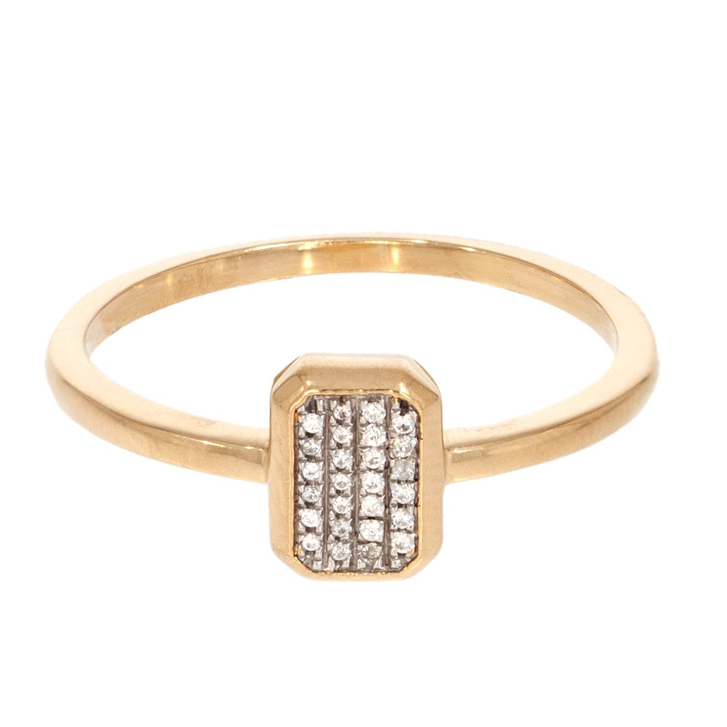Ella Stein Pave Diamond Rectangle Ring (SI3446)