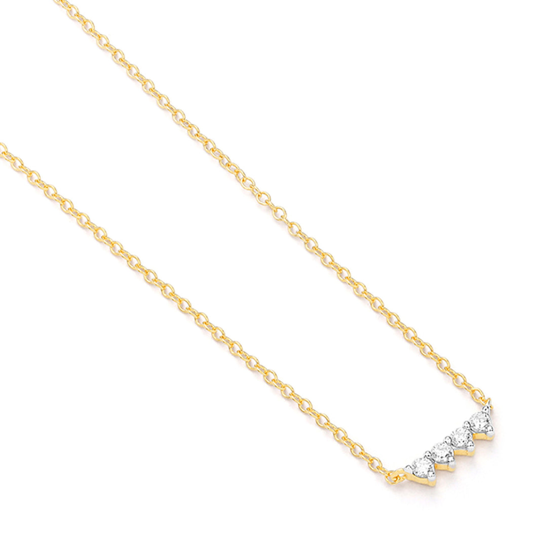 Ella Stein Gold Petite 4 Diamond Necklace (SI2051)