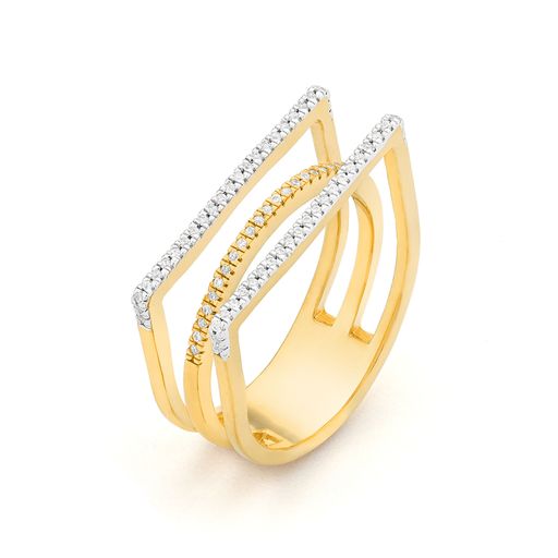 Ella Stein Gold Diamond Deco Stack Ring (SI2859)
