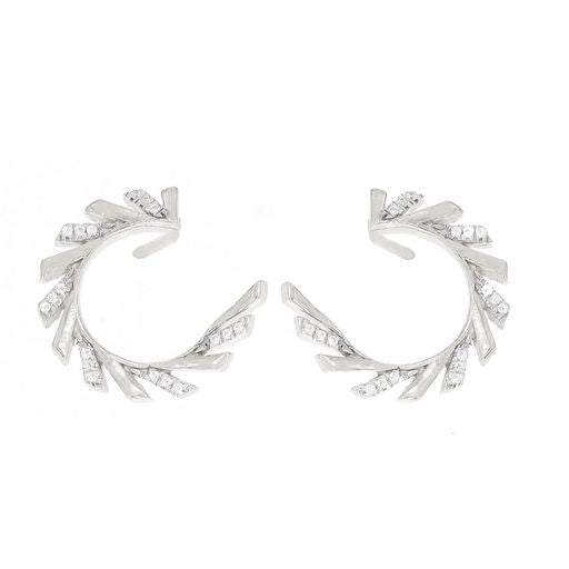 Ella Stein Silver Diamond Fan Earrings (SI3034)