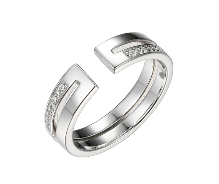 ELLE Silver CZ Open Band Ring (SI2672)