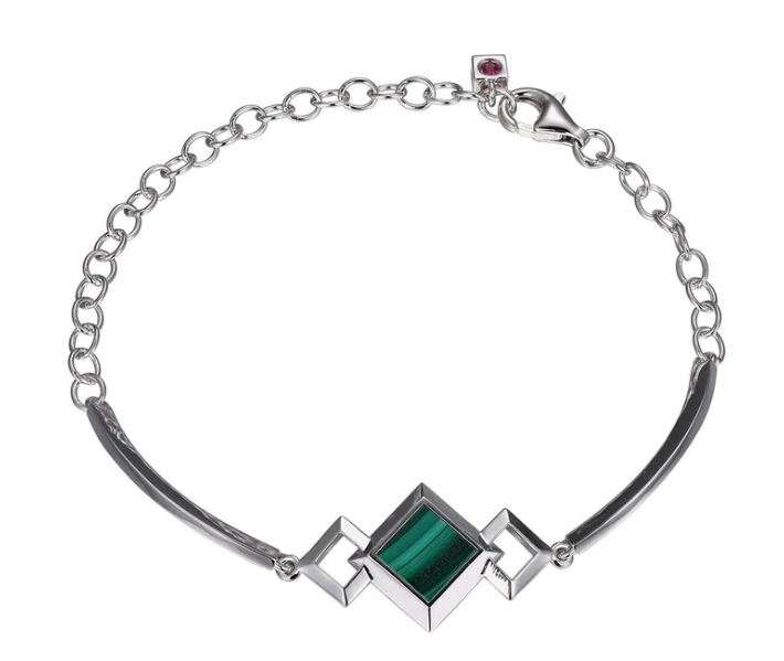 ELLE Silver Malachite Bracelet (SI2679)