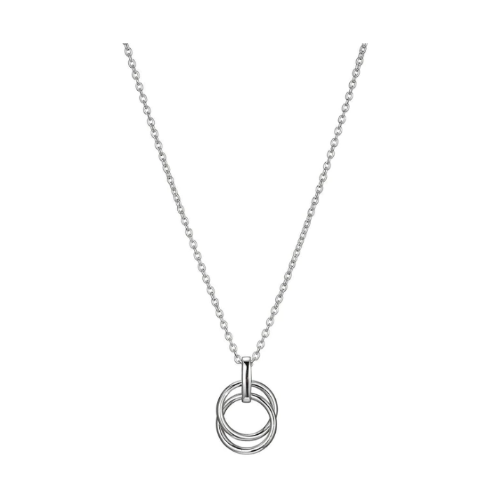 ELLE Silver Interlocking Ring Necklace (SI2680)