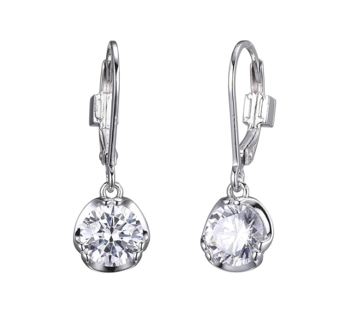 ELLE Silver CZ Drop Earrings (SI2723)