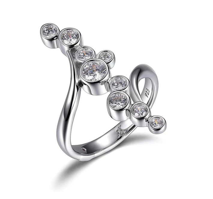 ELLE Silver Bezel CZ Wraparound Ring (SI2752)