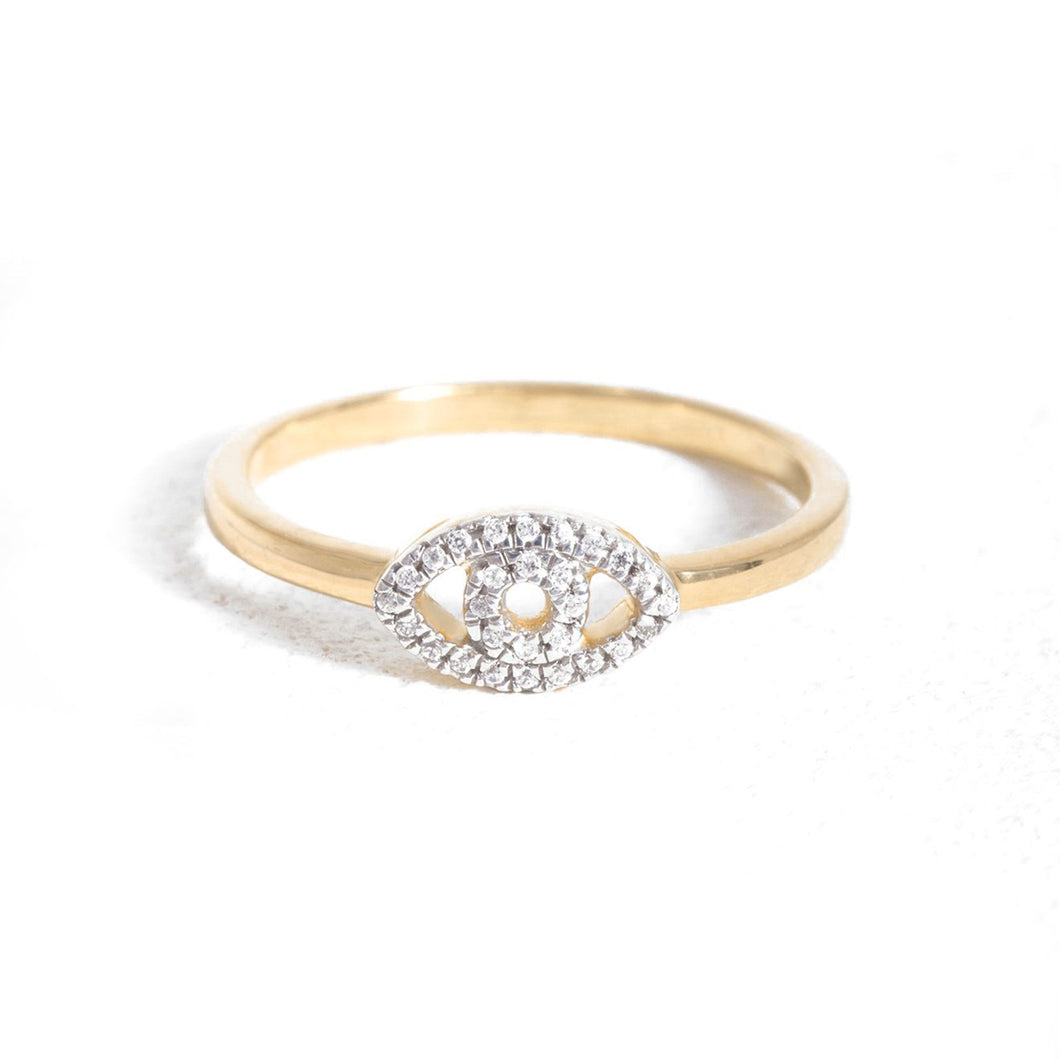 Ella Stein Gold Diamond Eye Ring (SI2856)