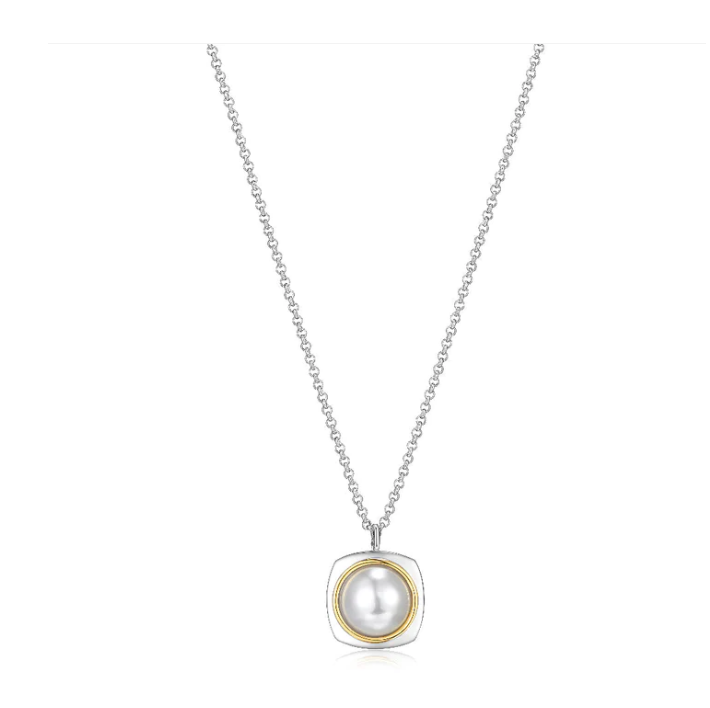 ELLE Two Tone Pearl Necklace (SI3002)