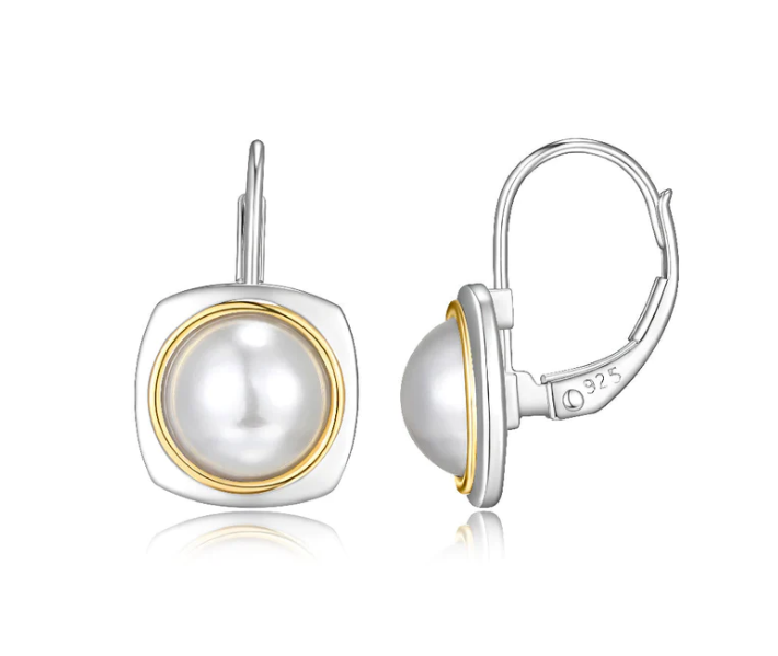 ELLE Two Tone Pearl Earrings (SI3008)