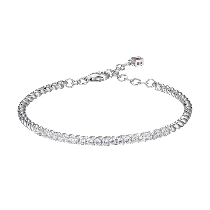 ELLE Sterling Silver Rope CZ Bangle (SI3309)