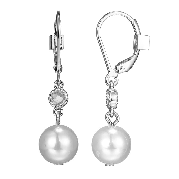ELLE Sterling Silver Pearl Drop Earrings (SI3311)