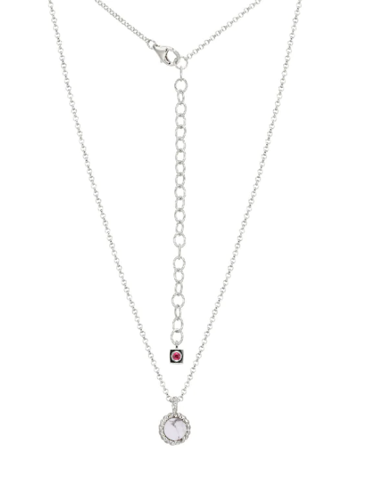 ELLE Silver Howlite Rope Edge Necklace (SI3554)