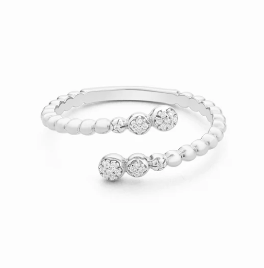 Ella Stein Silver Diamond Wraparound Ring (SI3444)