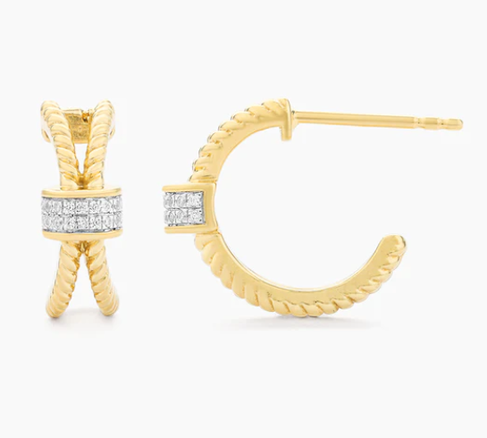 Ella Stein Gold Halfway Hoop Earrings (SI3531)