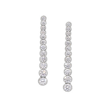 Load image into Gallery viewer, Kelly Waters Gold Vermeil or Sterling Silver Micropave Graduated Drop Earrings
