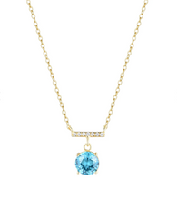 Load image into Gallery viewer, Kamaria Solitaire &amp; Crystal Bar Gemstone Necklaces
