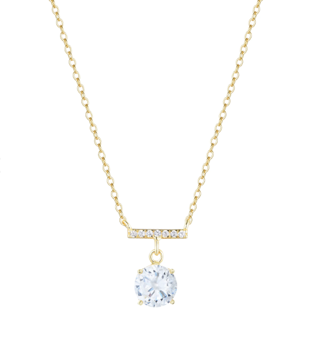 CLEARANCE - Kamaria Solitaire & Crystal Bar Gemstone Necklaces