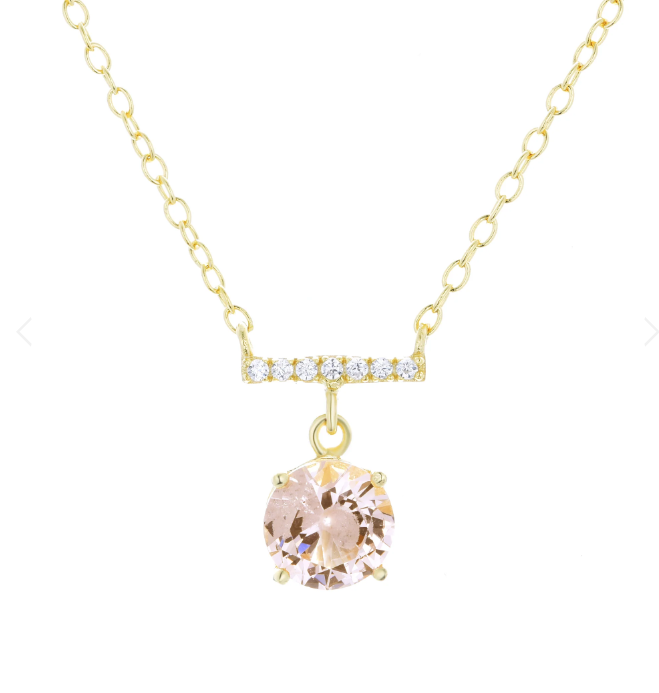 Kamaria Solitaire & Crystal Bar Gemstone Necklaces
