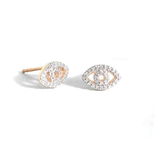 Ella Stein Gold Diamond Eye Stud Earrings (SI2403/2867)