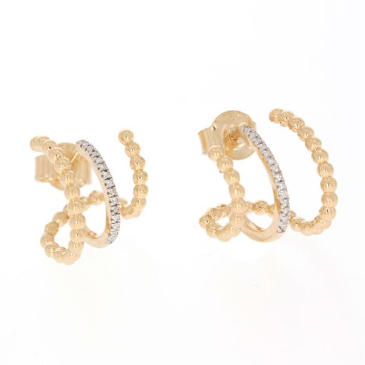 Ella Stein Gold Diamond Triple Hoop Earrings (SI2081)