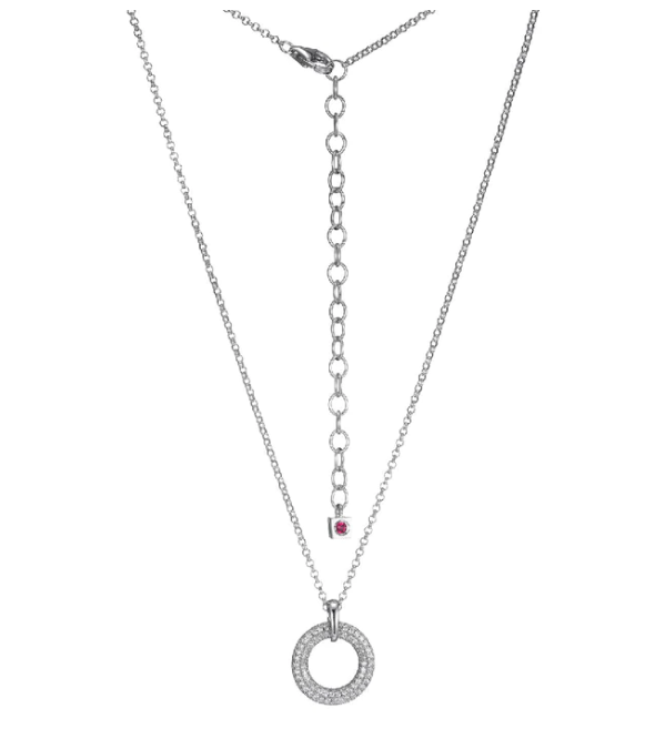 ELLE Silver CZ Circle Necklace (SI3547)