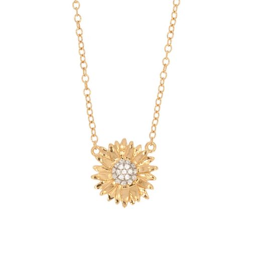 Ella Stein Gold Diamond Sunflower Necklace (SI3072)