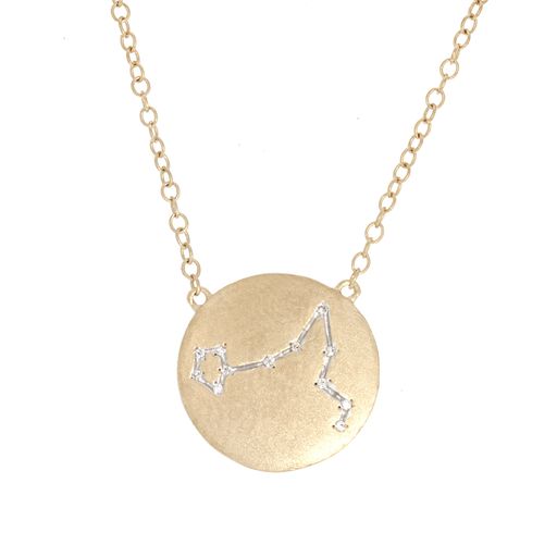 Ella Stein Matte Gold Diamond Pisces Constellation Necklace (SI3247)